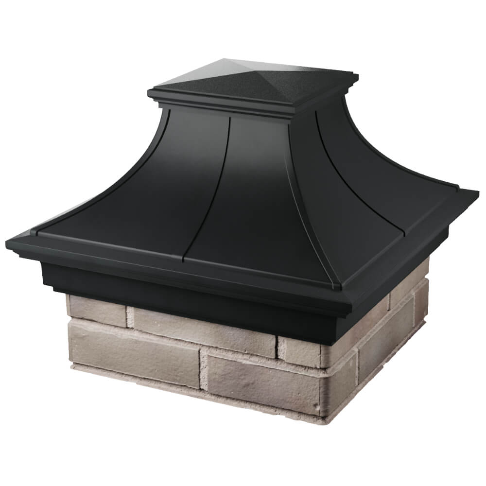 Колпак Zking Монблан Премиум Черный на столб 1.5х1.5 кирпича (385х385мм) в Южно-Сахалинске фото