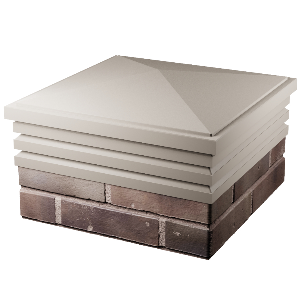 Колпак Zking Бона ХайТек Бежевый на столб 2х2 кирпича (513х513мм) в Южно-Сахалинске фото