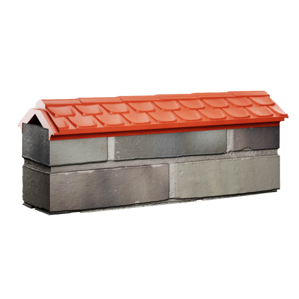 Парапет Zking Эльбрус Красный с посадкой на 0.5 кирпича (130мм) Южно-Сахалинск фото