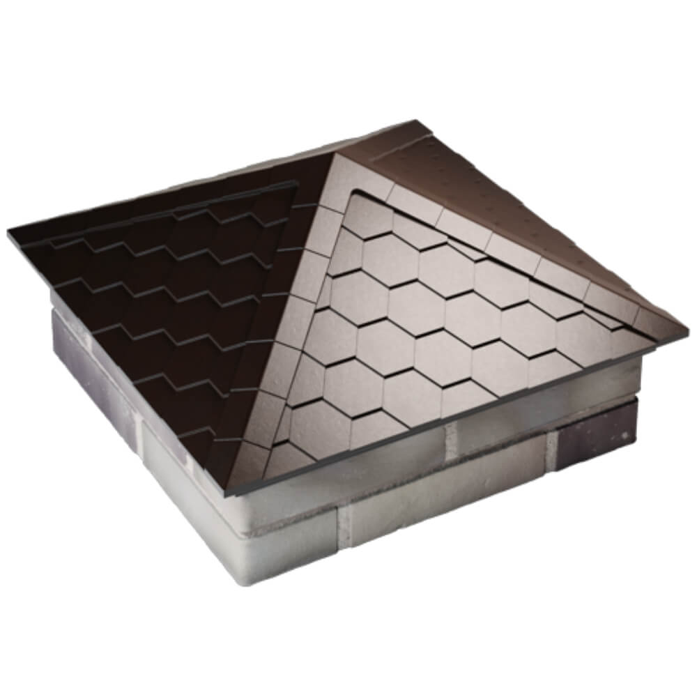 Колпак Zking Эверест Коричневый на столб 2х2 кирпича (535х535мм) Южно-Сахалинск фото