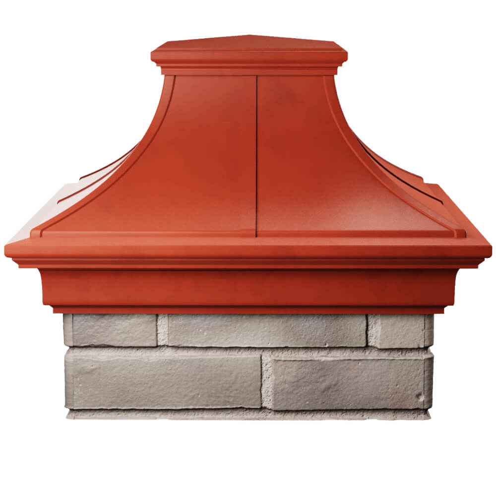 Колпак Zking Монблан Премиум Красный на столб 1.5х1.5 кирпича (385х385мм) Южно-Сахалинск фото