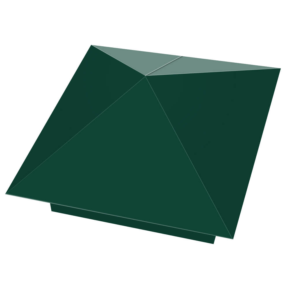 Колпак металлический 390х390мм RAL6005 Зеленый Мох заборный Южно-Сахалинск фото