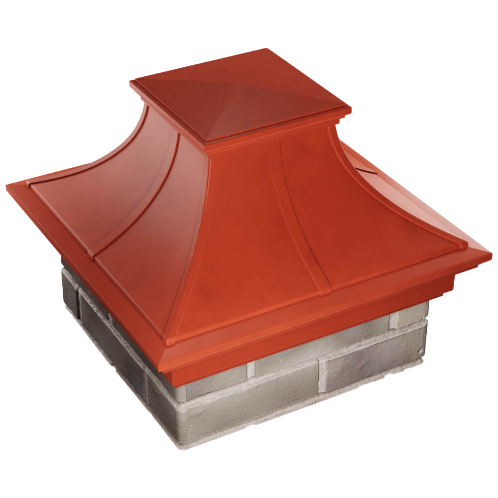 Колпак Zking Монблан Премиум Красный на столб 1.5х1.5 кирпича (385х385мм) в Южно-Сахалинске фото