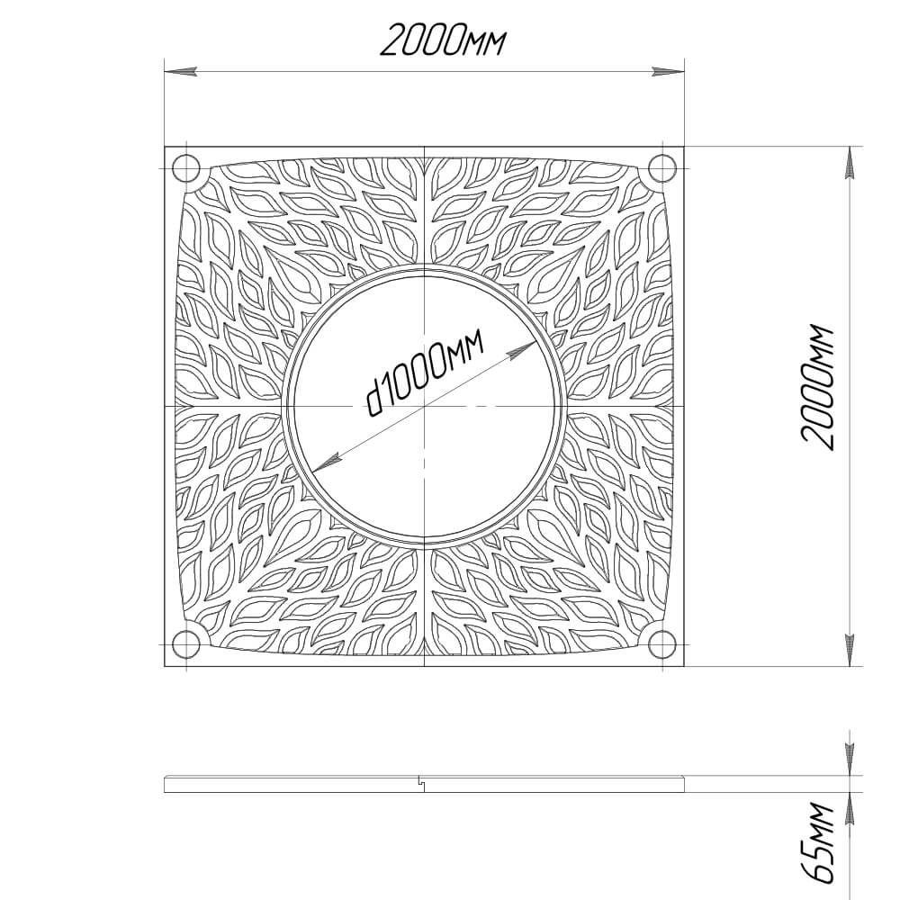 Приствольная решетка для дерева ZKING CRUST 2х2м Черная в Южно-Сахалинске фото
