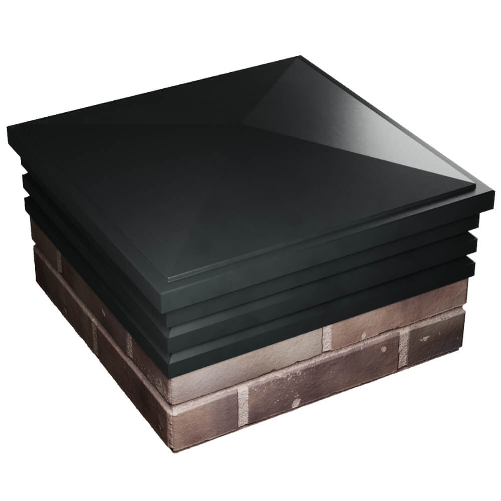 Колпак Zking Бона ХайТек Черный на столб 2х2 кирпича (513х513мм) в Южно-Сахалинске фото