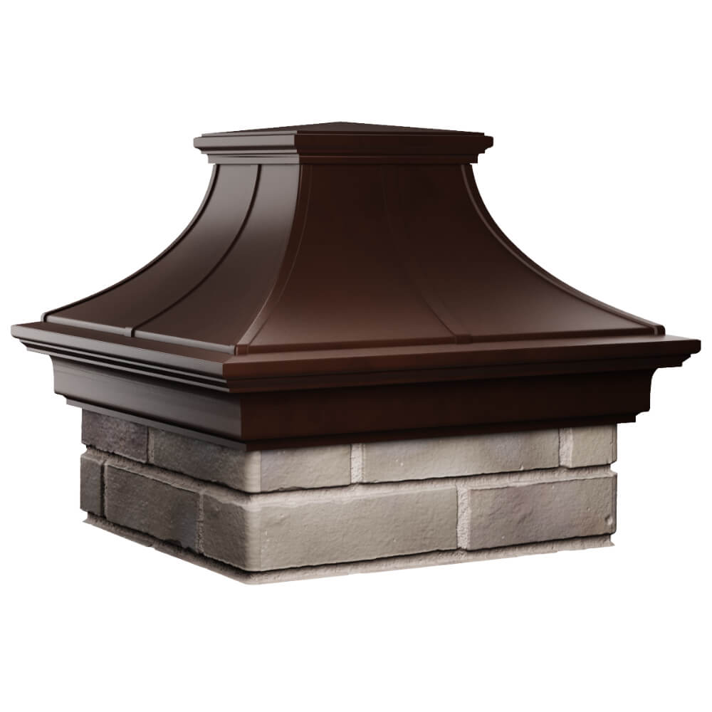 Колпак Zking Монблан Премиум Коричневый на столб 1.5х1.5 кирпича (385х385мм) в Южно-Сахалинске фото