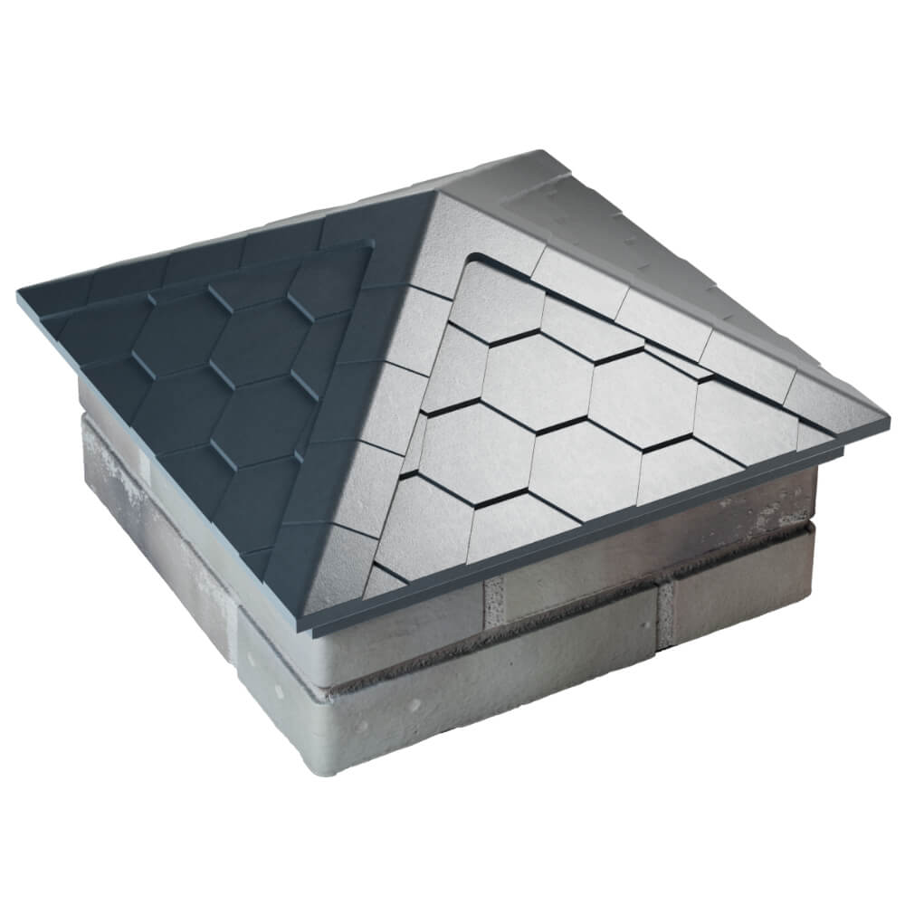 Колпак Zking Эверест Серый на столб 1.5х1.5 кирпича (390х390мм) в Южно-Сахалинске фото