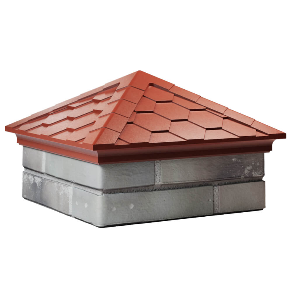 Колпак Zking Эверест Красный на столб 1.5х1.5 кирпича (390х390мм) в Южно-Сахалинске фото