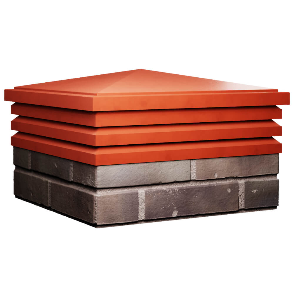 Колпак Zking Бона ХайТек Красный на столб 2х2 кирпича (513х513мм) в Южно-Сахалинске фото