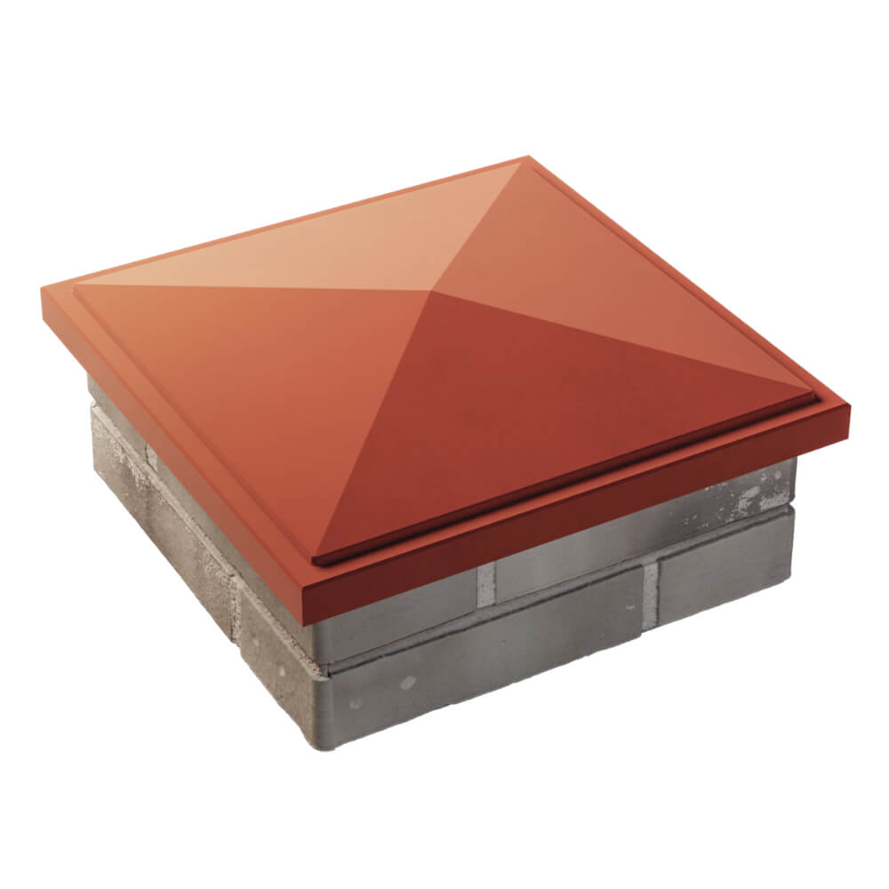 Колпак Zking БонаМоно Красный на столб 1.5х1.5 кирпича (385х385, 400х400мм) в Южно-Сахалинске фото