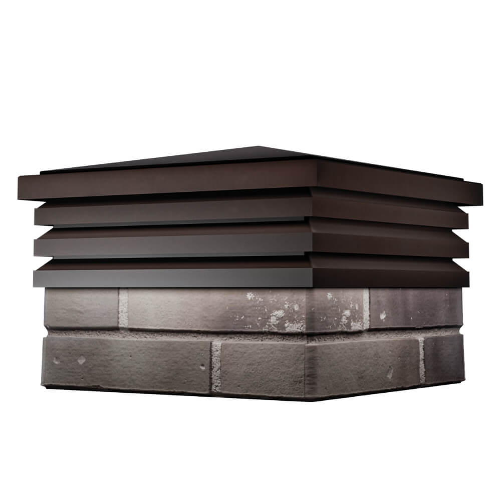 Колпак Zking Бона ХайТек Коричневый на столб 1.5х1.5 кирпича (385х385мм) в Южно-Сахалинске фото