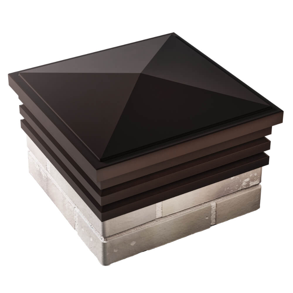 Колпак Zking Бона ХайТек Коричневый на столб 1.5х1.5 кирпича (385х385мм) в Южно-Сахалинске фото