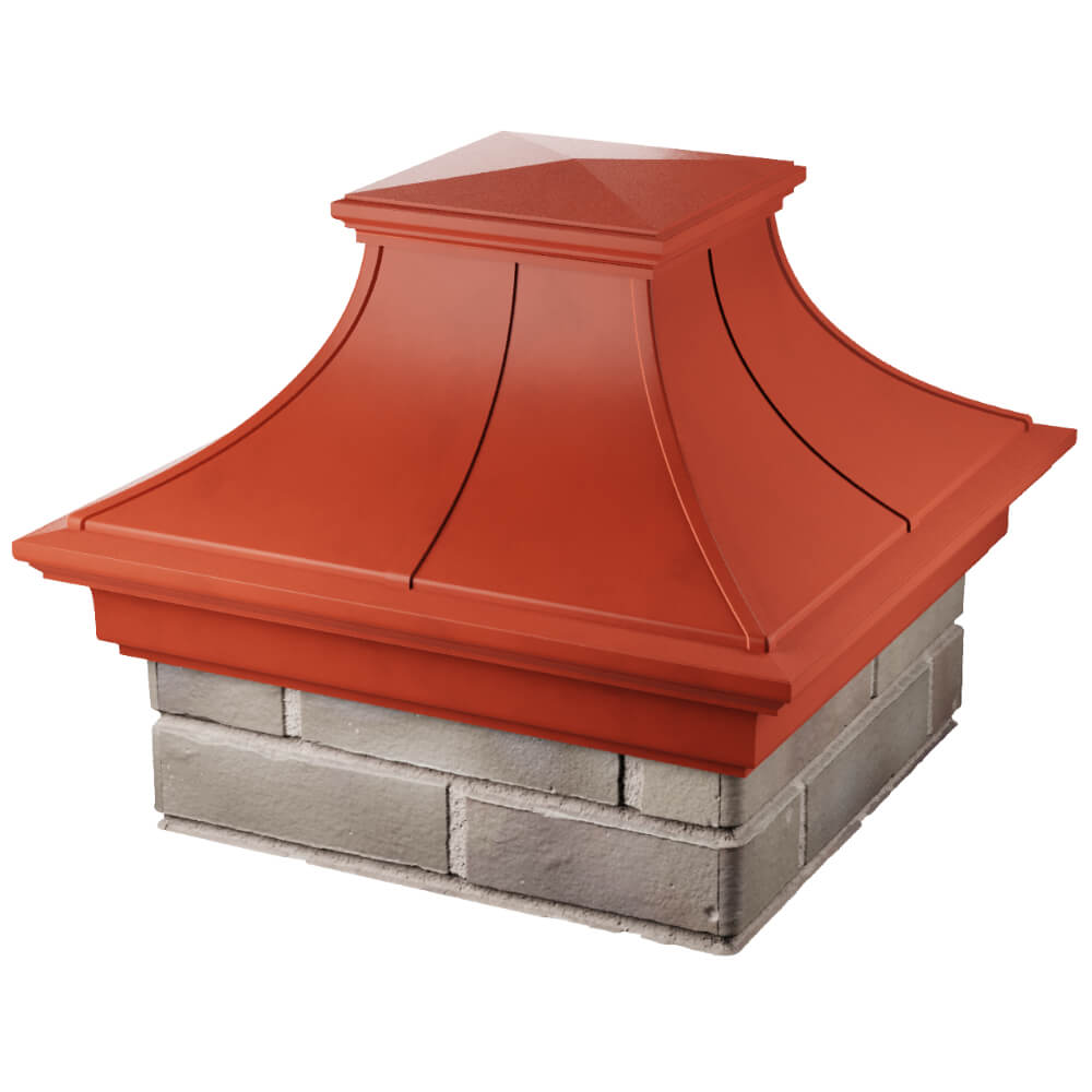 Колпак Zking Монблан Премиум Красный на столб 1.5х1.5 кирпича (385х385мм) в Южно-Сахалинске фото