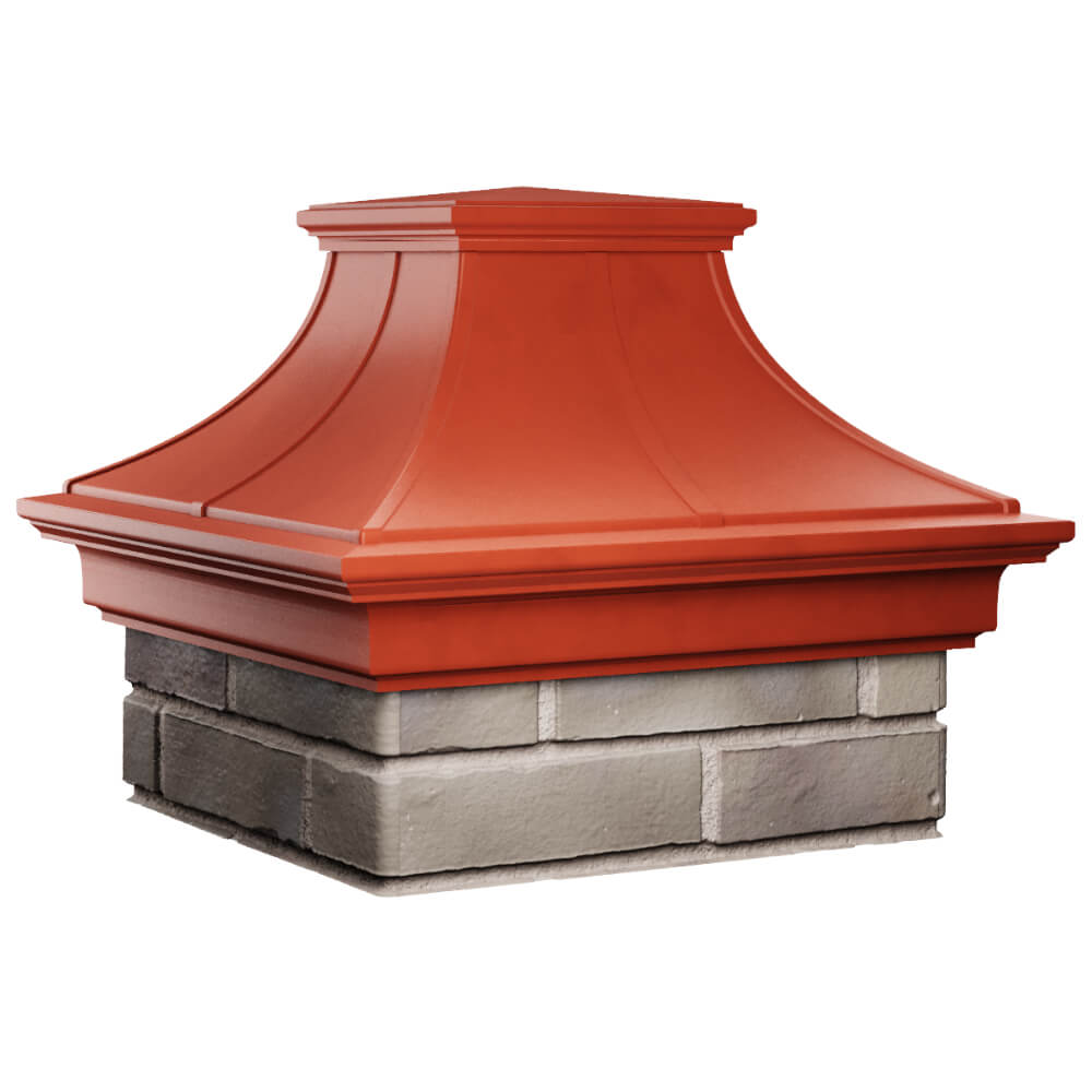 Колпак Zking Монблан Премиум Красный на столб 1.5х1.5 кирпича (385х385мм) в Южно-Сахалинске фото