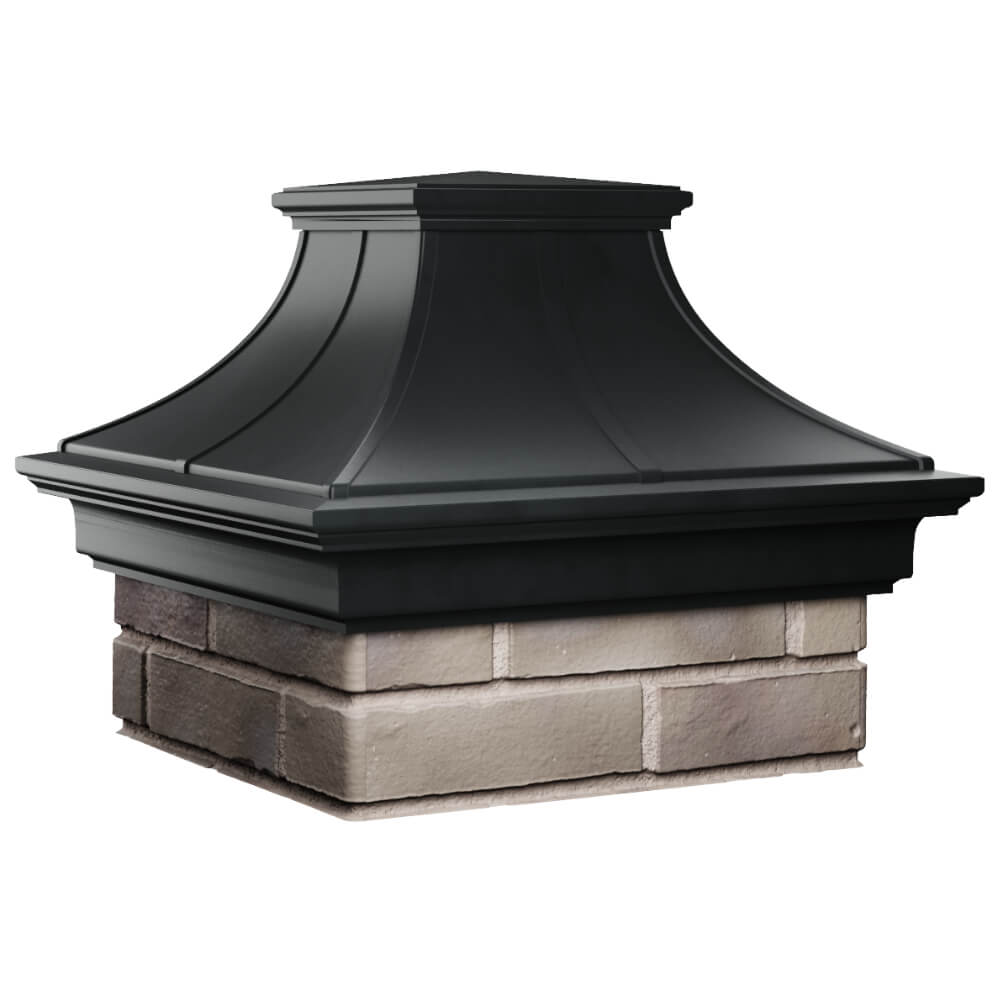 Колпак Zking Монблан Премиум Черный на столб 1.5х1.5 кирпича (385х385мм) в Южно-Сахалинске фото
