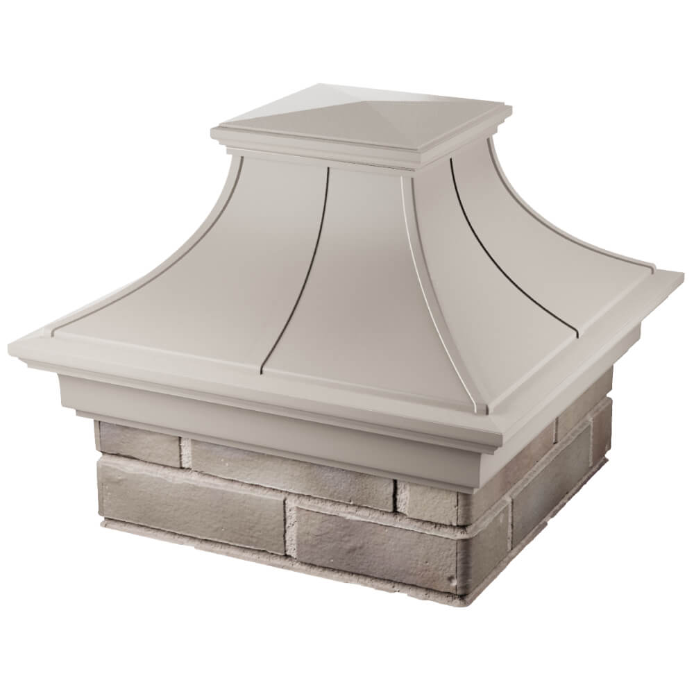 Колпак Zking Монблан Премиум Бежевый на столб 1.5х1.5 кирпича (385х385мм) в Южно-Сахалинске фото