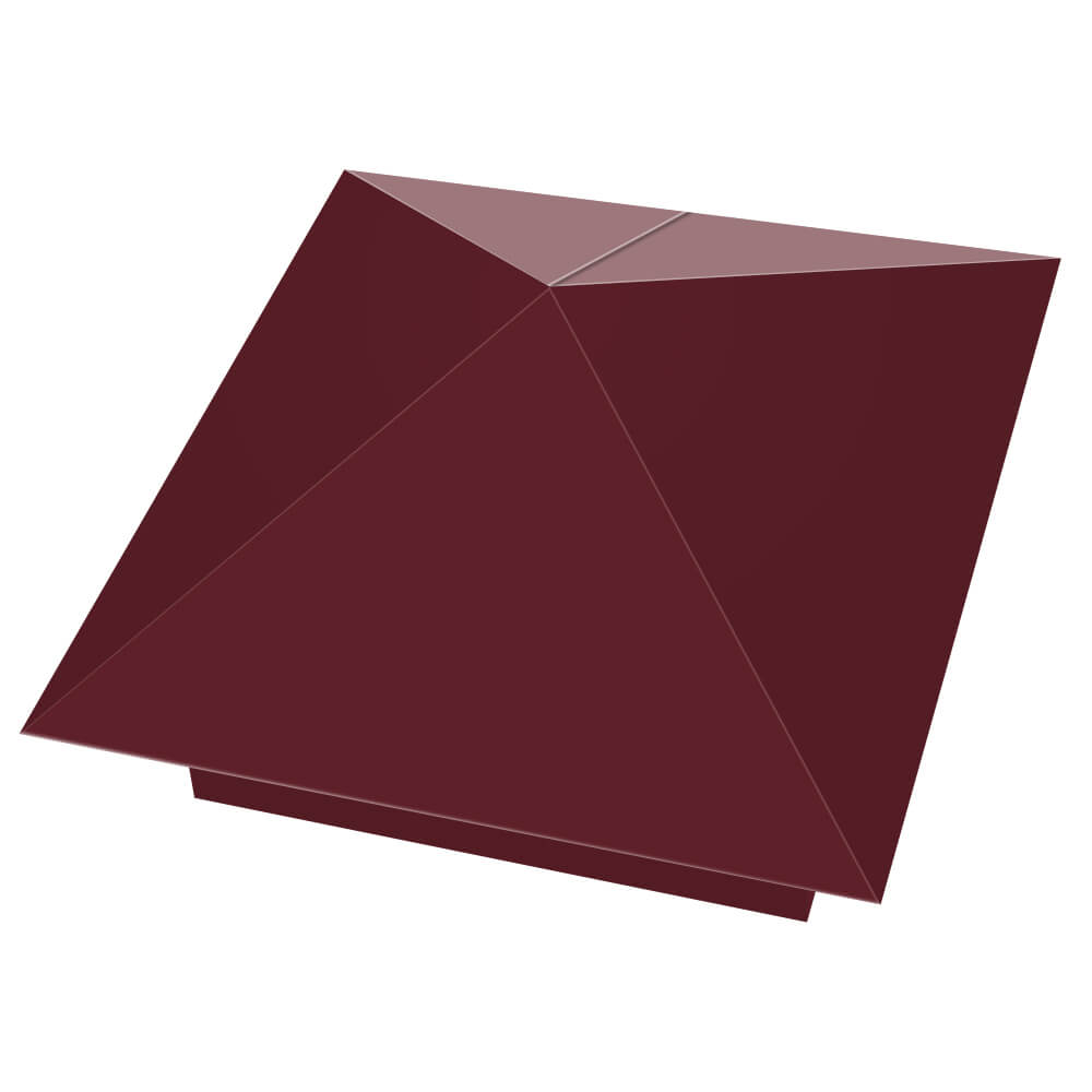 Колпак металлический 390х390мм RAL3005 Красное Вино заборный Южно-Сахалинск фото