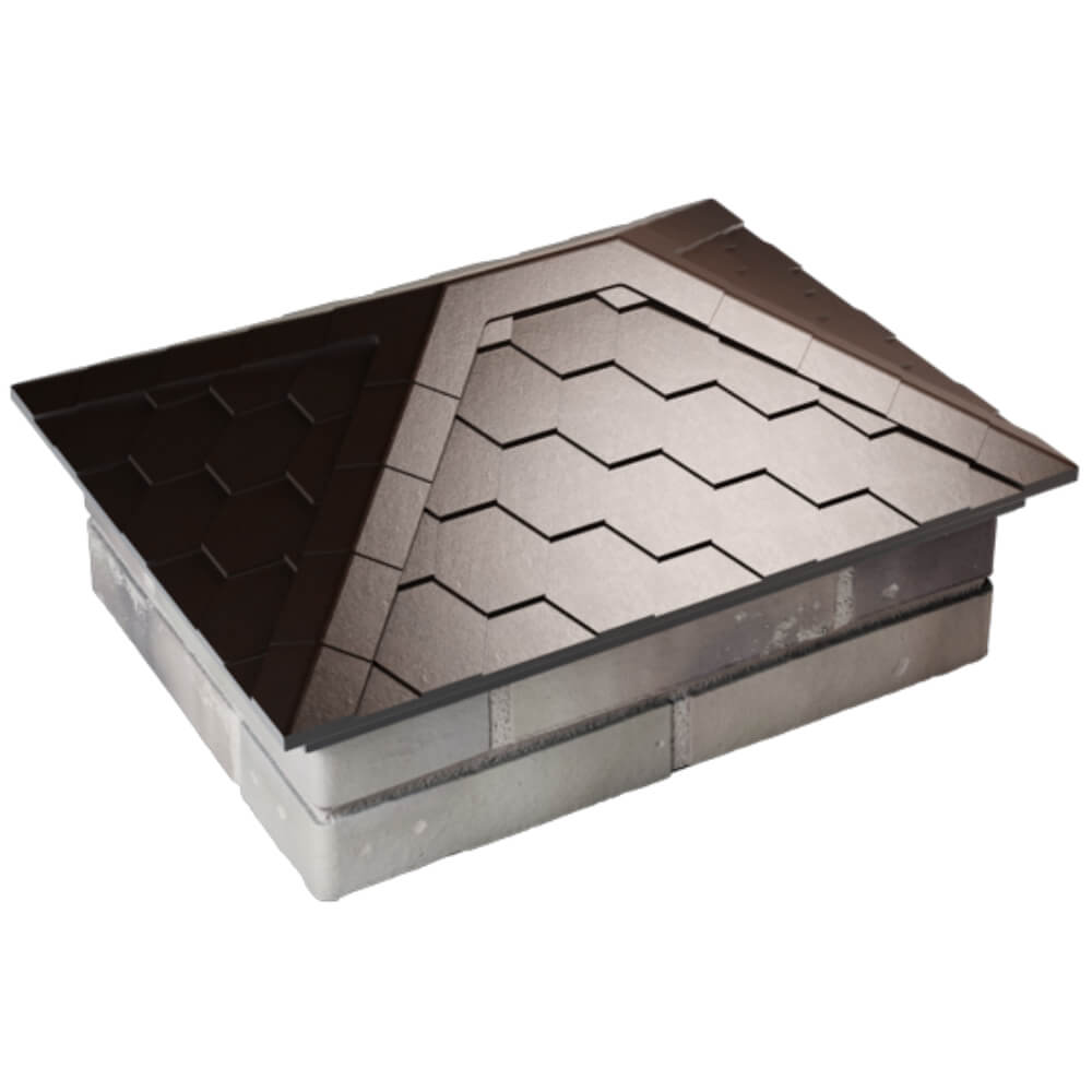 Колпак Zking Эверест Коричневый на столб 2х1.5 кирпича (520х390мм) Южно-Сахалинск фото