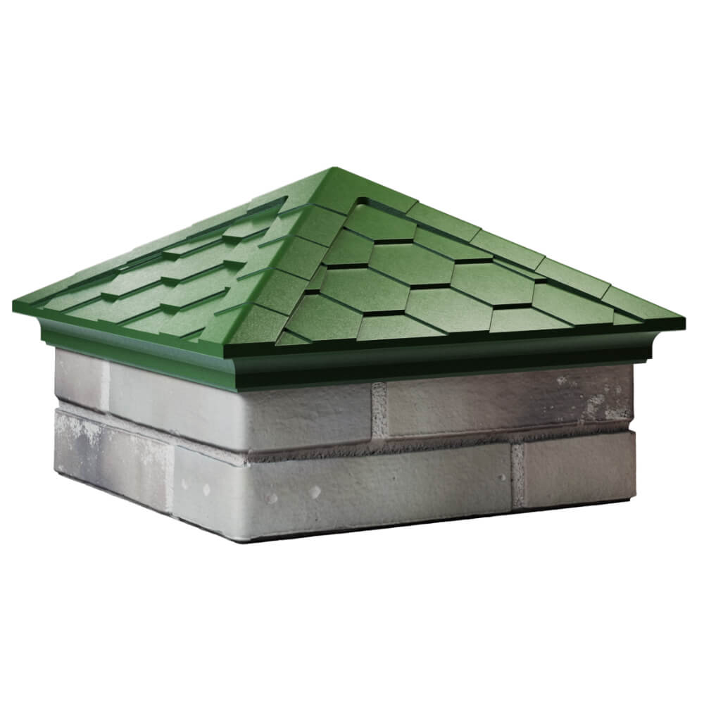 Колпак Zking Эверест Зеленый на столб 1.5х1.5 кирпича (390х390мм) в Южно-Сахалинске фото