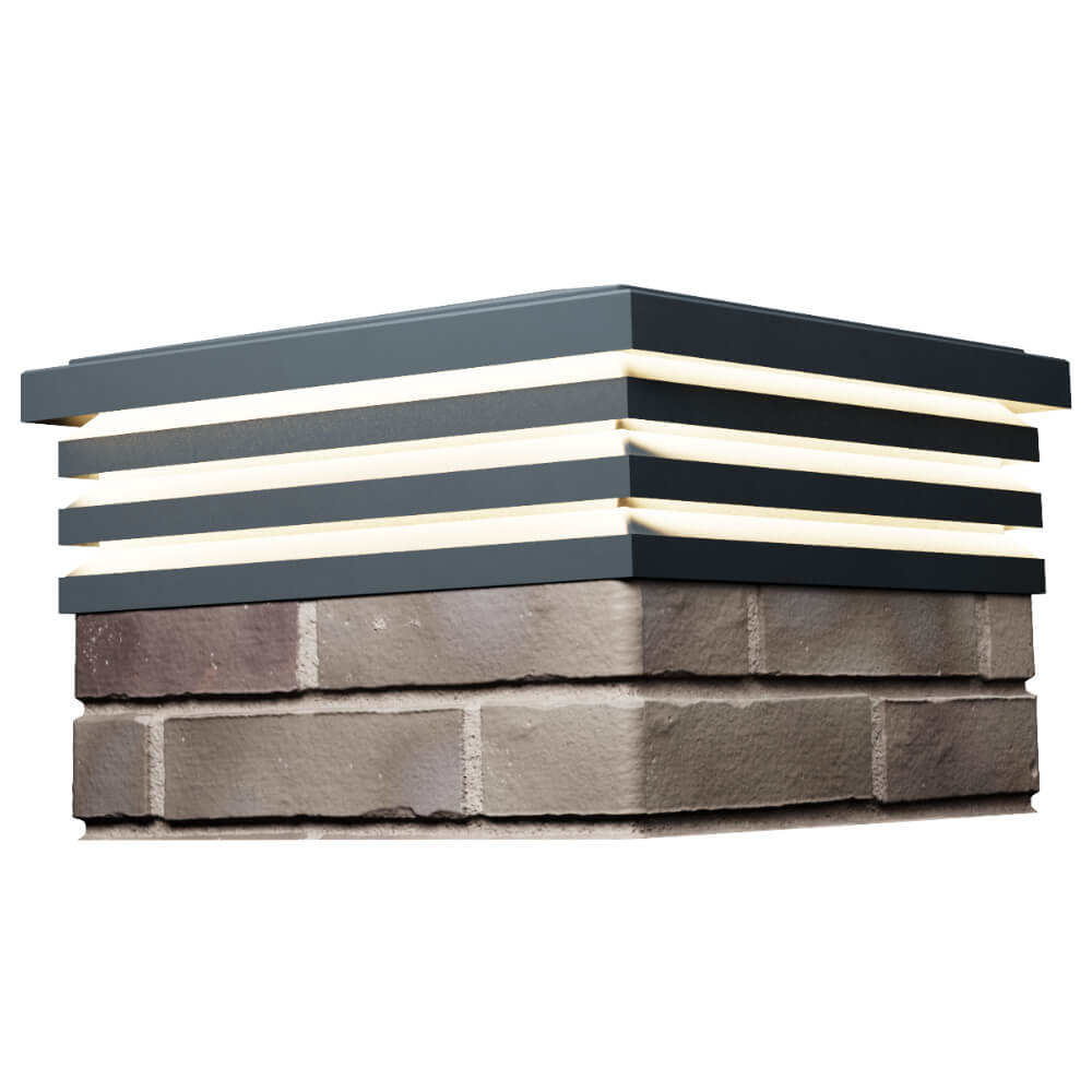 Колпак Zking Бона ХайТек Серый на столб 1.5х1.5 кирпича (385х385мм) с подсветкой в Южно-Сахалинске фото