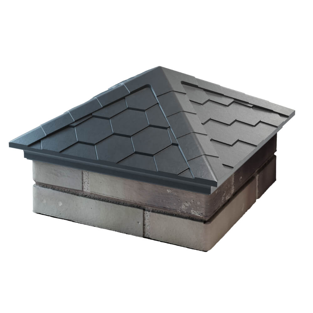 Колпак Zking Эверест Серый на столб 1.5х1.5 кирпича (390х390мм) в Южно-Сахалинске фото