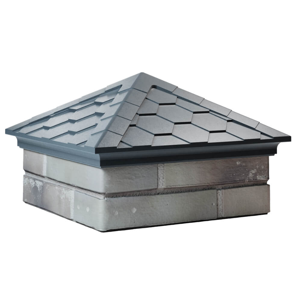 Колпак Zking Эверест Серый на столб 1.5х1.5 кирпича (390х390мм) в Южно-Сахалинске фото