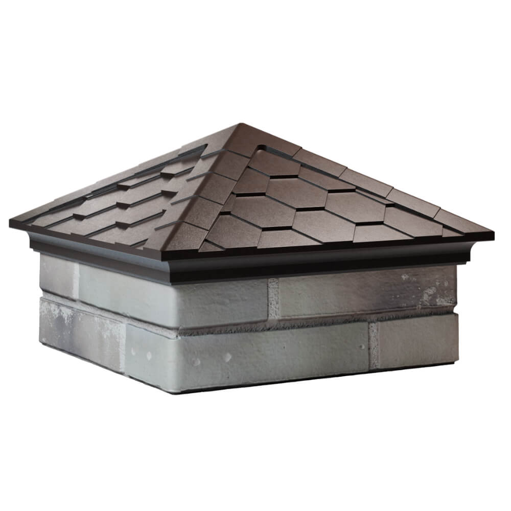 Колпак Zking Эверест Коричневый на столб 1.5х1.5 кирпича (390х390мм) в Южно-Сахалинске фото