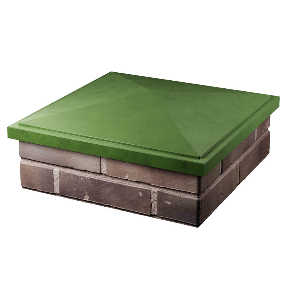 Колпак Zking БонаМоно Зеленый на столб 2х2 кирпича (515х515, 530х530мм) в Южно-Сахалинске фото