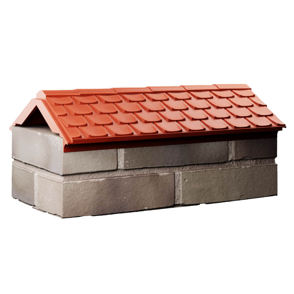 Парапет Zking Эльбрус Красный с посадкой на 1 кирпич (255мм) Южно-Сахалинск фото