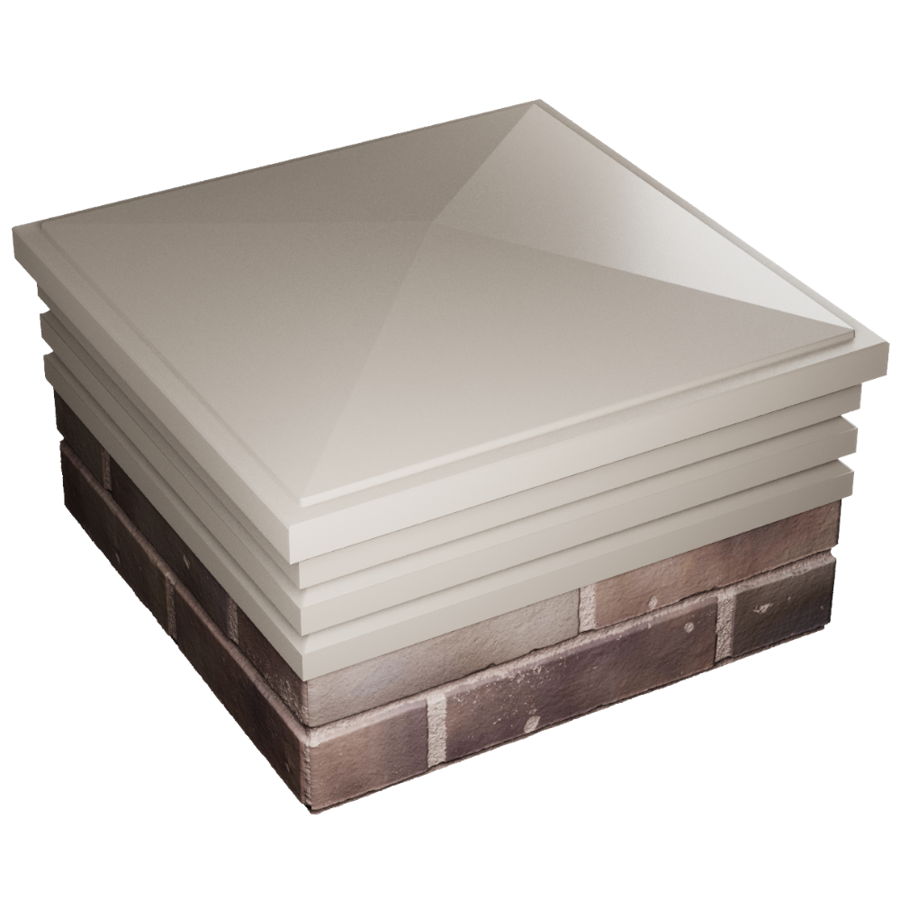 Колпак Zking Бона ХайТек Бежевый на столб 2х2 кирпича (513х513мм) в Южно-Сахалинске фото