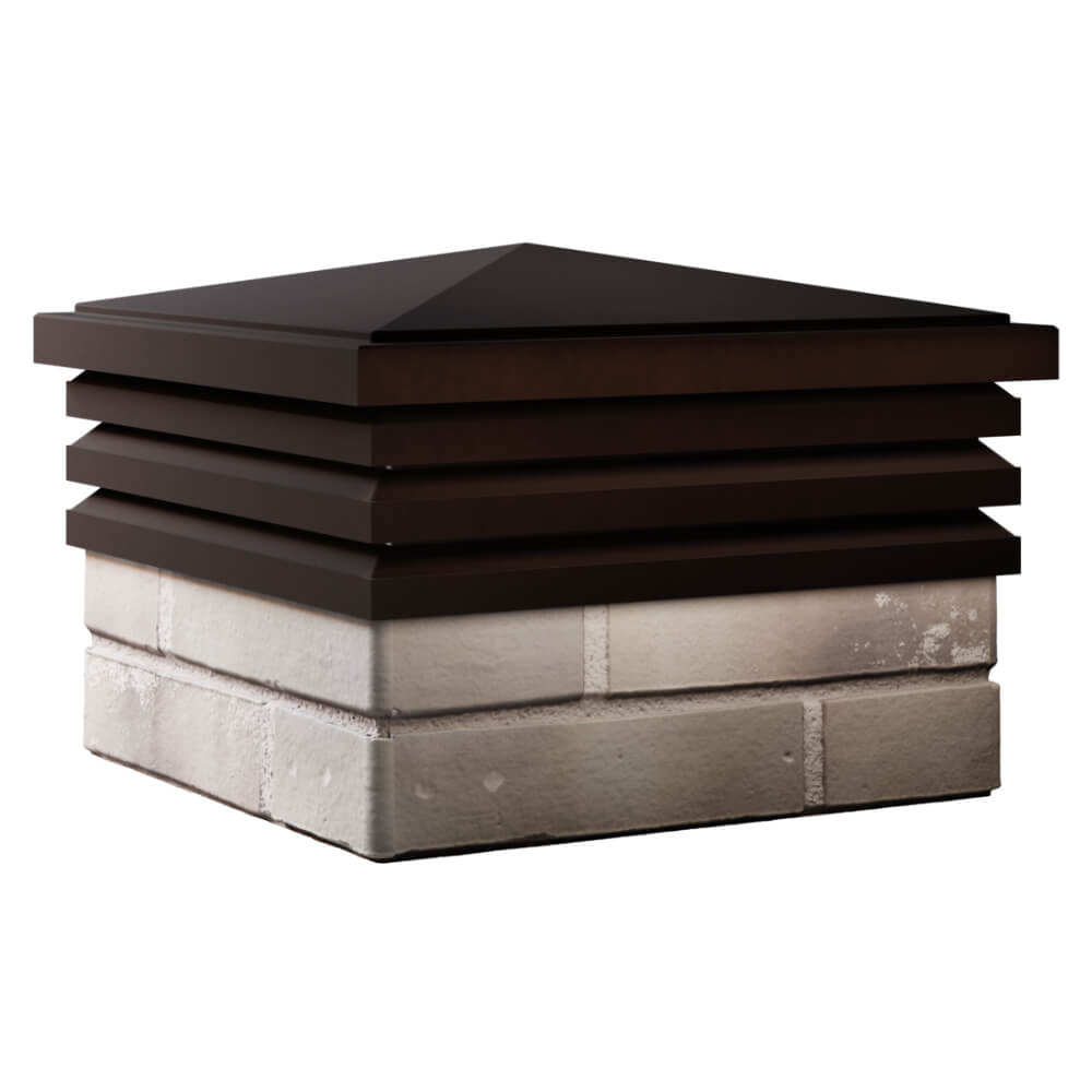 Колпак Zking Бона ХайТек Коричневый на столб 1.5х1.5 кирпича (385х385мм) в Южно-Сахалинске фото