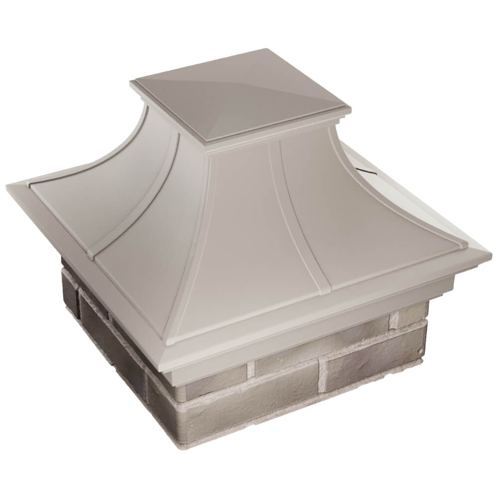 Колпак Zking Монблан Премиум Бежевый на столб 1.5х1.5 кирпича (385х385мм) в Южно-Сахалинске фото